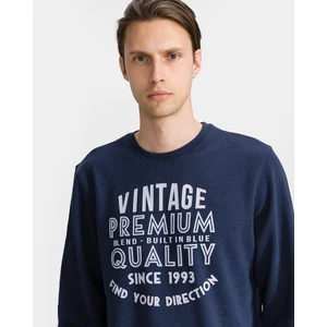 Dark Blue Sweatshirt with Blend Print - Men