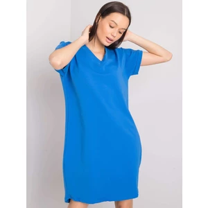 RUE PARIS Women's dark blue cotton dress