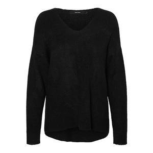 Vero Moda Dámsky sveter VMCREWLEFILE Regular Fit 10233357 Black XS