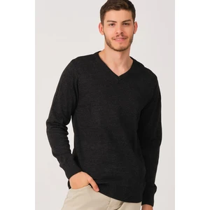 V0002 DEWBERRY MEN'S V-NECK SWEATER-ANTHRACITIS