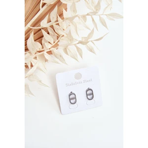 Oval silver earrings