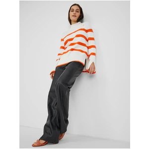 Orsay Orange-White Women Striped Sweater - Women