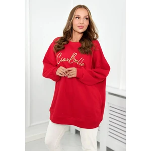 Insulated sweatshirt with red Ciao Bella lettering