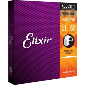 Elixir 16027 Nanoweb 11-52 Saiten für Akustikgitarre