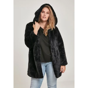 Women's Hooded Teddy Coat Black