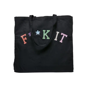 Canvas bag Fuck It Oversize black