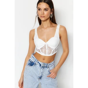 Trendyol Ecru Crop Knitted Bustier