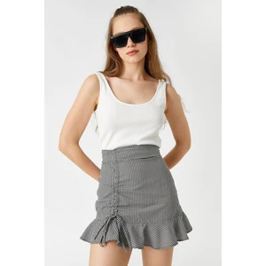 Koton Pleated Patterned Mini Skirt