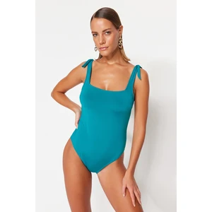 Trendyol Oil Square Neck Tie Normal Leg Swimsuit