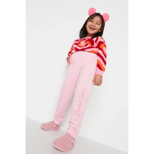 Trendyol Pink Printed Girl Knitted Sweatpants