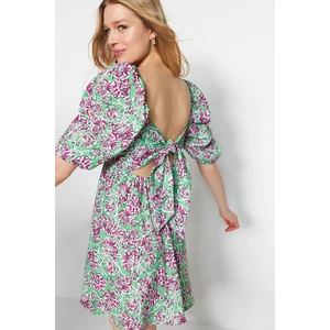 Trendyol Green Woven Back Detailed Floral Mini Dress