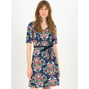 Dark blue women floral dress Blutsgeschwister - Women