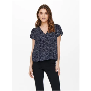 Dark blue polka dot blouse ONLY Sonja - Women