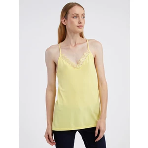 Yellow Women's Tank Top with Lace CAMAIEU - Women