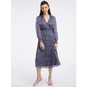 Orsay Dark blue ladies patterned dress - Women