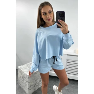 Set blouse + shorts blue