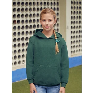 Bottle green children's sweatshirt Classic kangaroo Fruit of the Loom