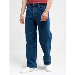 Big Star Man's Loose Trousers Denim 190058 Dark Denim-500