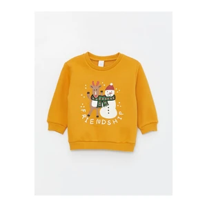 LC Waikiki Crew Neck New Year Themed Long Sleeve Baby Boy Sweatshirt