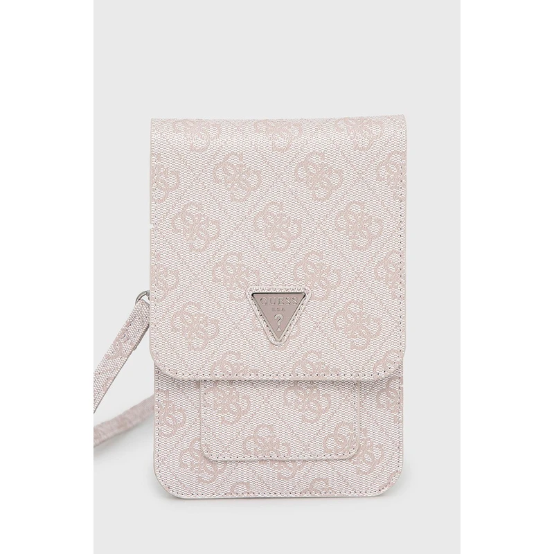 Taška Guess PU 4G Triangle Logo Phone Bag, růžová