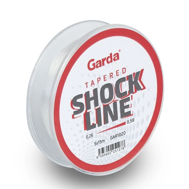 Garda ujímaný šokový vlasec shock line 5x15 m - 0,26-0,58 mm