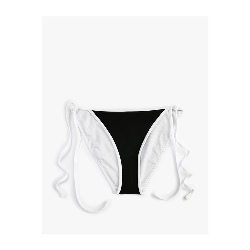 Koton Brazilian Bikini Bottoms with Tie-Up Detail, Basic Normal Waist.