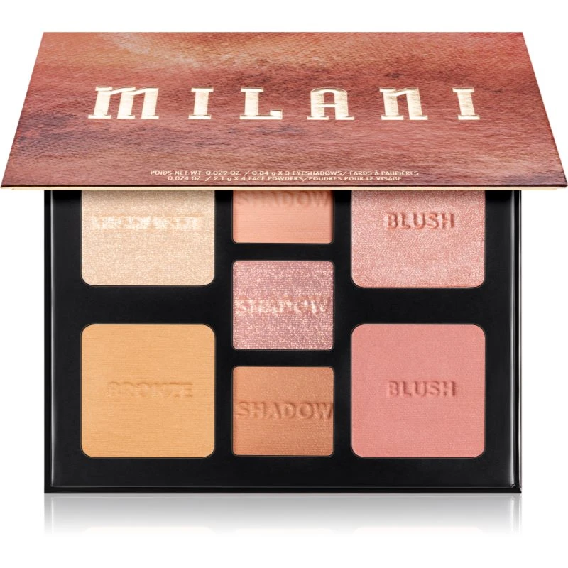 Milani All-Inclusive Eye, Cheek & Face Palette paletka pro celou tvář Light To Medium