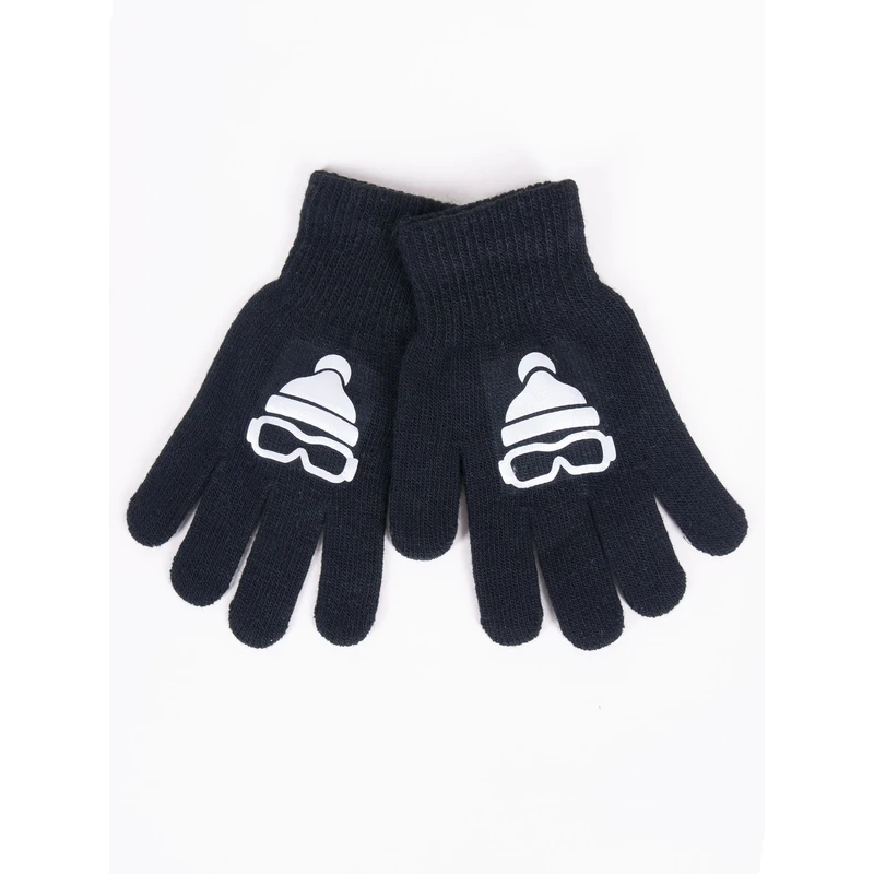 Yoclub Kids's Boys' Five-Finger Gloves With Reflector RED-0237C-AA50-002