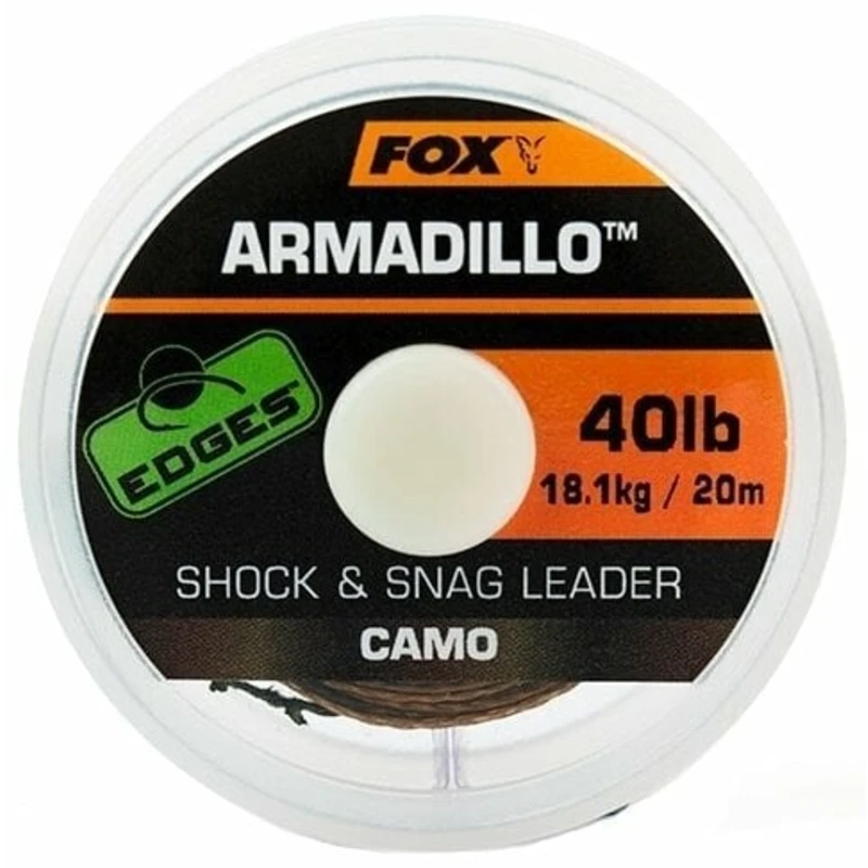 Fox Fishing Edges Armadillo Shock and Snag Leader Camo 50 lbs-22,6 kg 20 m