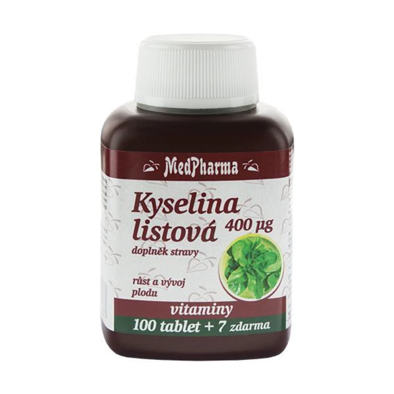 Kyselina listová 400 µg 107 tbl,Kyselina listová 400 µg 107 tbl