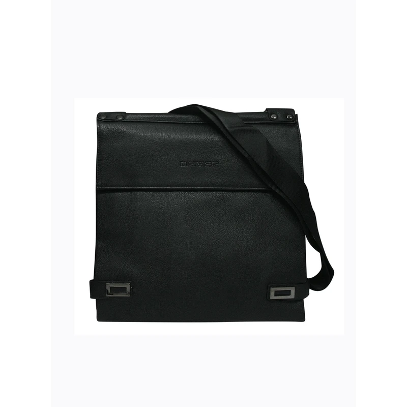 Black men's eco-leather messenger bag