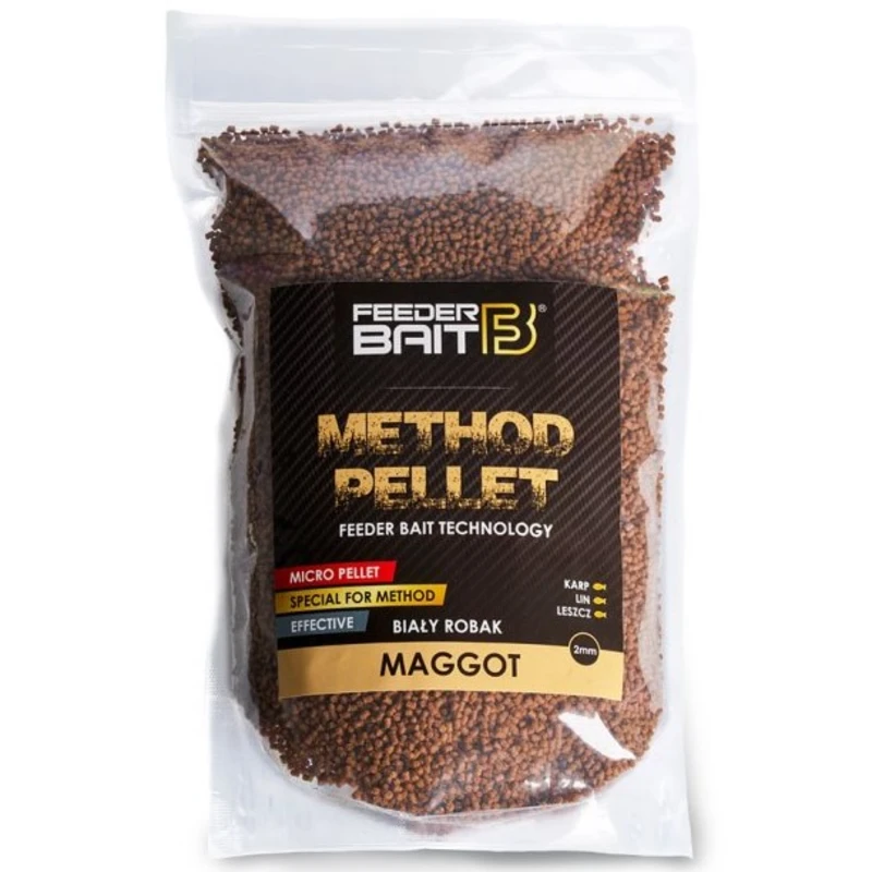 Feederbait method pellet 2 mm 800 g - bilý červ