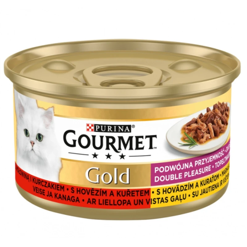 Gourmet Gold s hovězím a kuřetem 85g