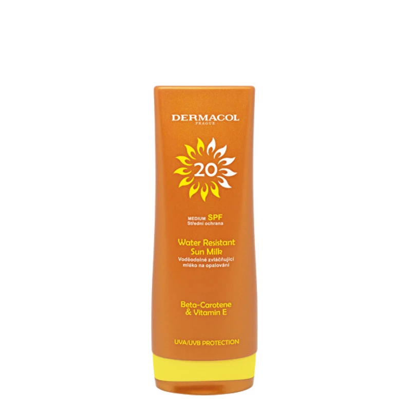 Dermacol Voděodolné zvláčňující mléko na opalování SPF 20 (Water Resistant Sun Milk) 200 ml