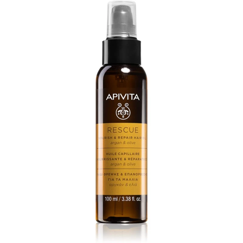 Apivita Holistic Hair Care Argan Oil & Olive hydratační a vyživující olej na vlasy s arganovým olejem 100 ml