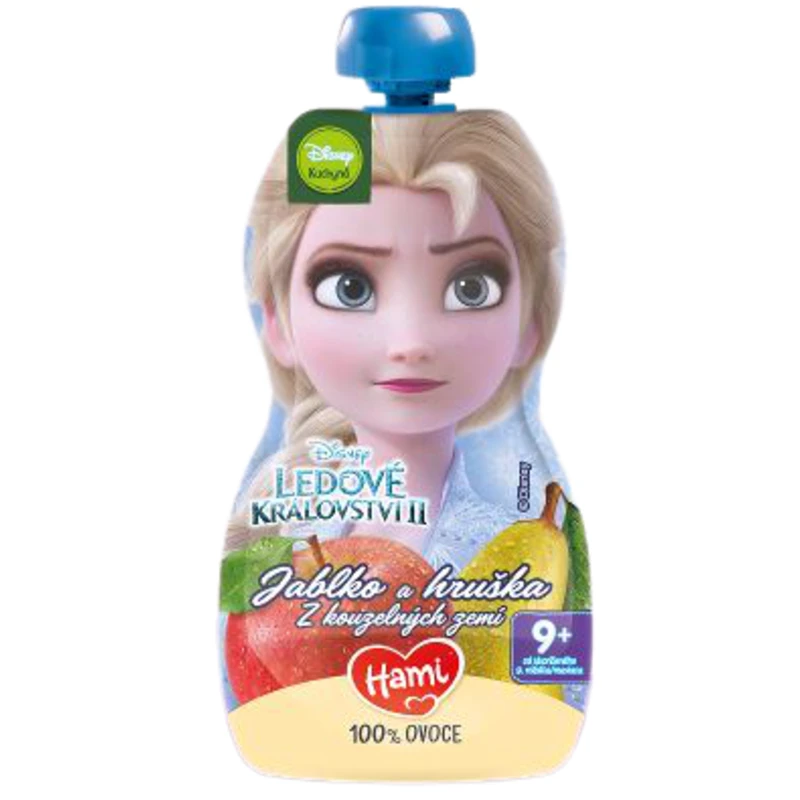 HAMI Disney Frozen Elsa ovocná kapsička Jablko a Hruška 110 g, 9+