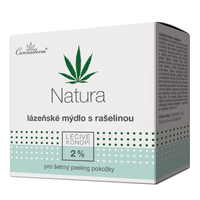 Cannaderm Natura Spa soap with peat extract čisticí bahenní mýdlo s konopným olejem 80 g