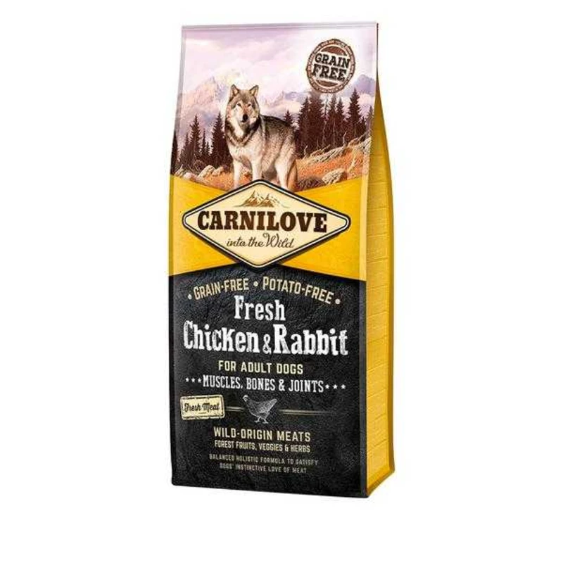 Carnilove Fresh Chicken & Rabbit Muscles, Bones & Joints for Adult dogs 12 kg