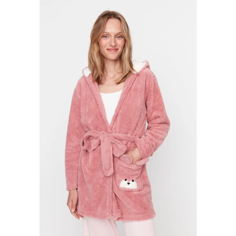 Trendyol Dressing Gown - Pink - Crop