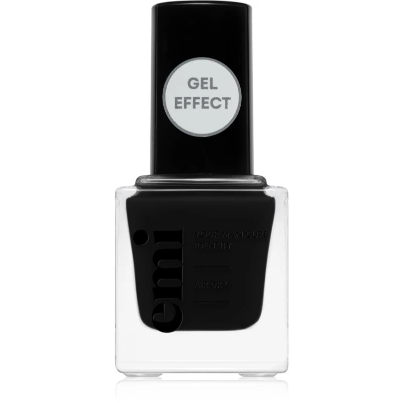 emi E.MiLac Gel Effect Ultra Strong lak na nehty s gelovým efektem bez použití UV/LED lampy odstín Little Black Dress #050 9 ml