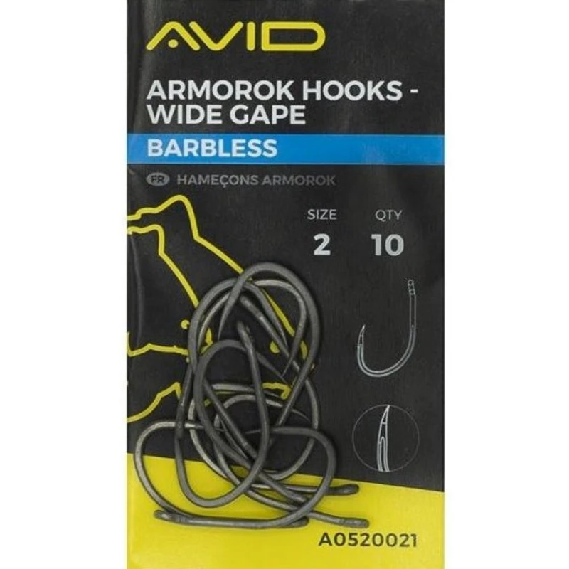 Avid carp háčky armorok hooks wide gape barbless - 4