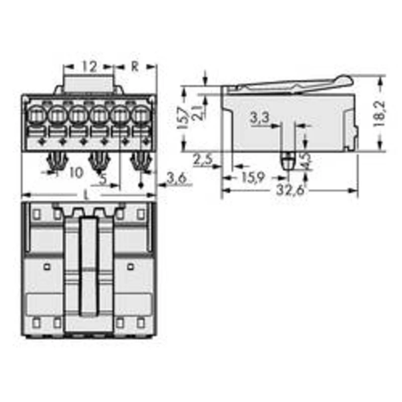 Konektor do DPS WAGO 2092-1523/020-000, 32.60 mm, pólů 3, rozteč 5 mm, 100 ks