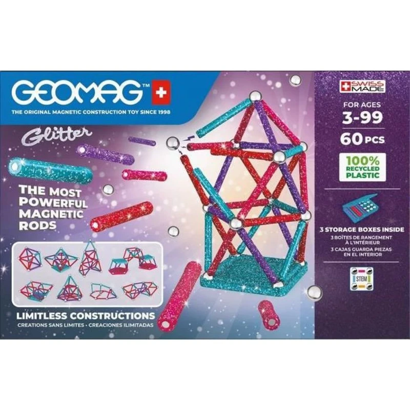 Stavebnice Geomag Glitter 60 pcs [HRAČKA]