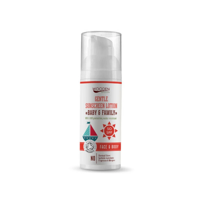 WoodenSpoon Opalovací tělové mléko Baby & Family SPF 50 WoodenSpoon 50 ml