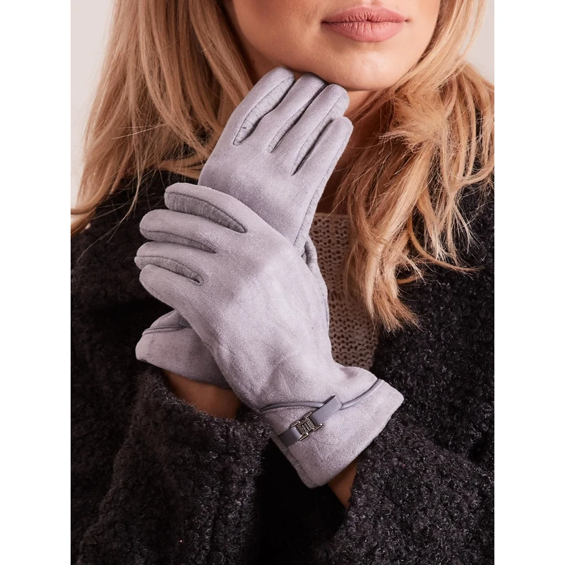 Elegant gray gloves for women