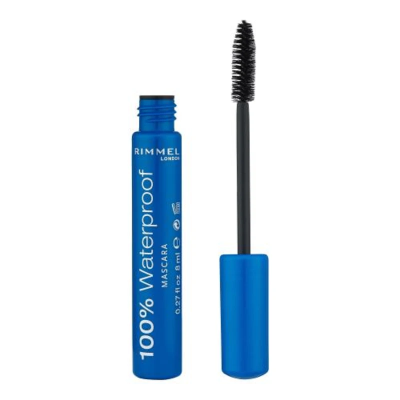 Rimmel 100 % Waterproof voděodolná řasenka odstín 001 Black Black 8 ml