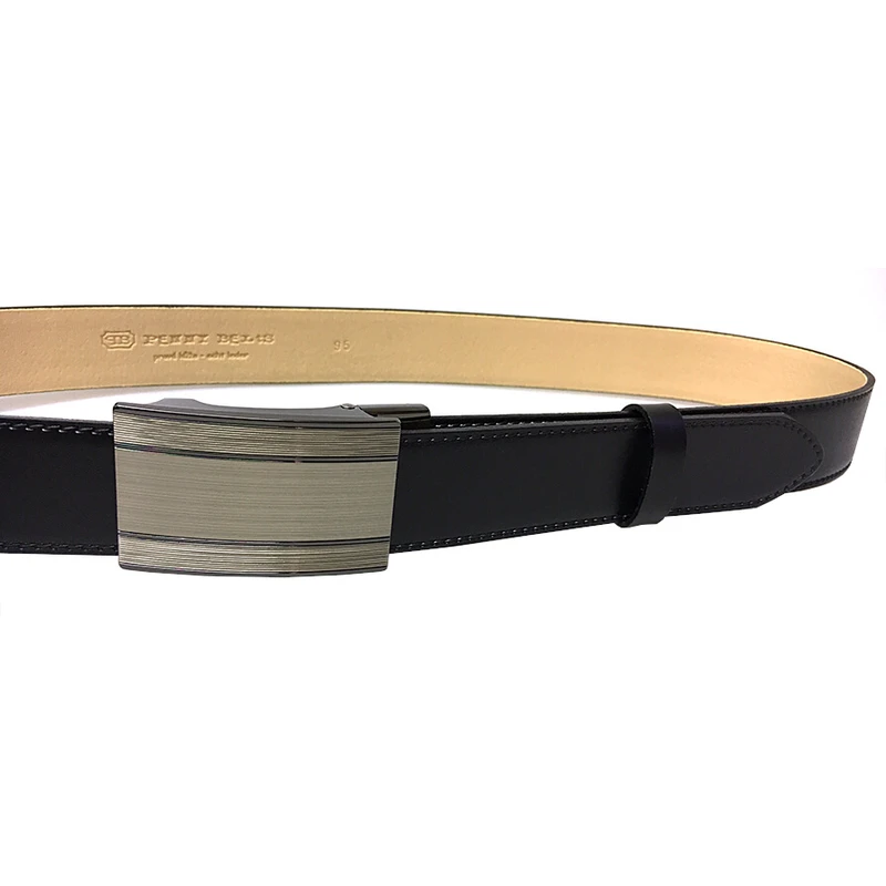 Penny Belts Pánský kožený společenský opasek 35-020-A7 black 95 cm