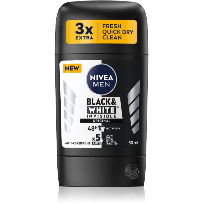 Nivea Men Black & White Invisible Original tuhý antiperspirant pro muže 50 ml