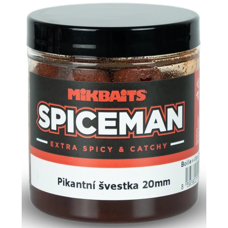 Mikbaits boilie v dipu spiceman pikantní švestka 250 ml - 20 mm