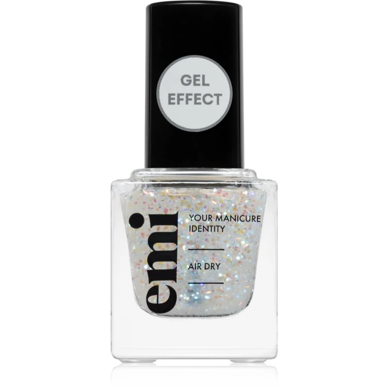 emi E.MiLac Gel Effect Ultra Strong lak na nehty s gelovým efektem bez použití UV/LED lampy odstín Let it snow! #133 9 ml